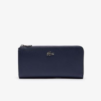 Lacoste Daily Classic Coated Piqué Canvas 10 Card Zip Wallet Dámské - Peněženka Tmavě Blankyt | CZ-B